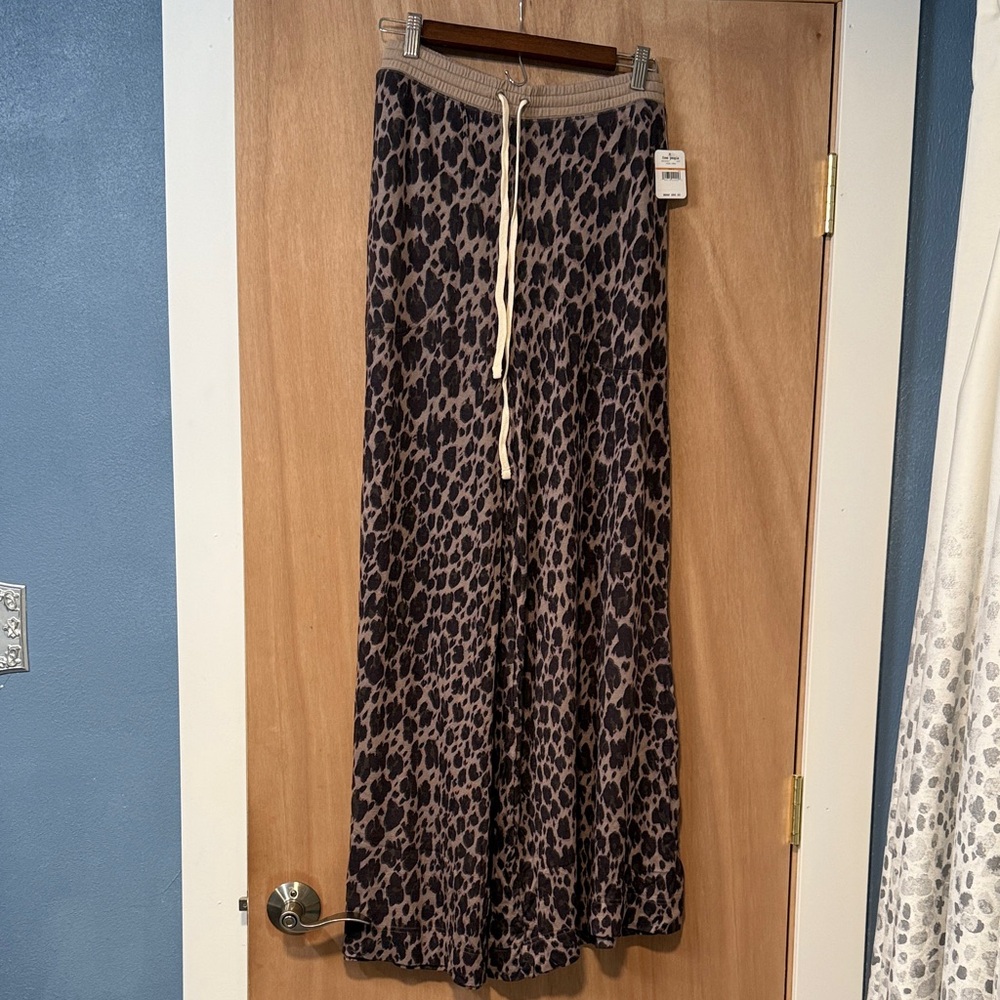Free People Animal Print Wide-Leg Pants